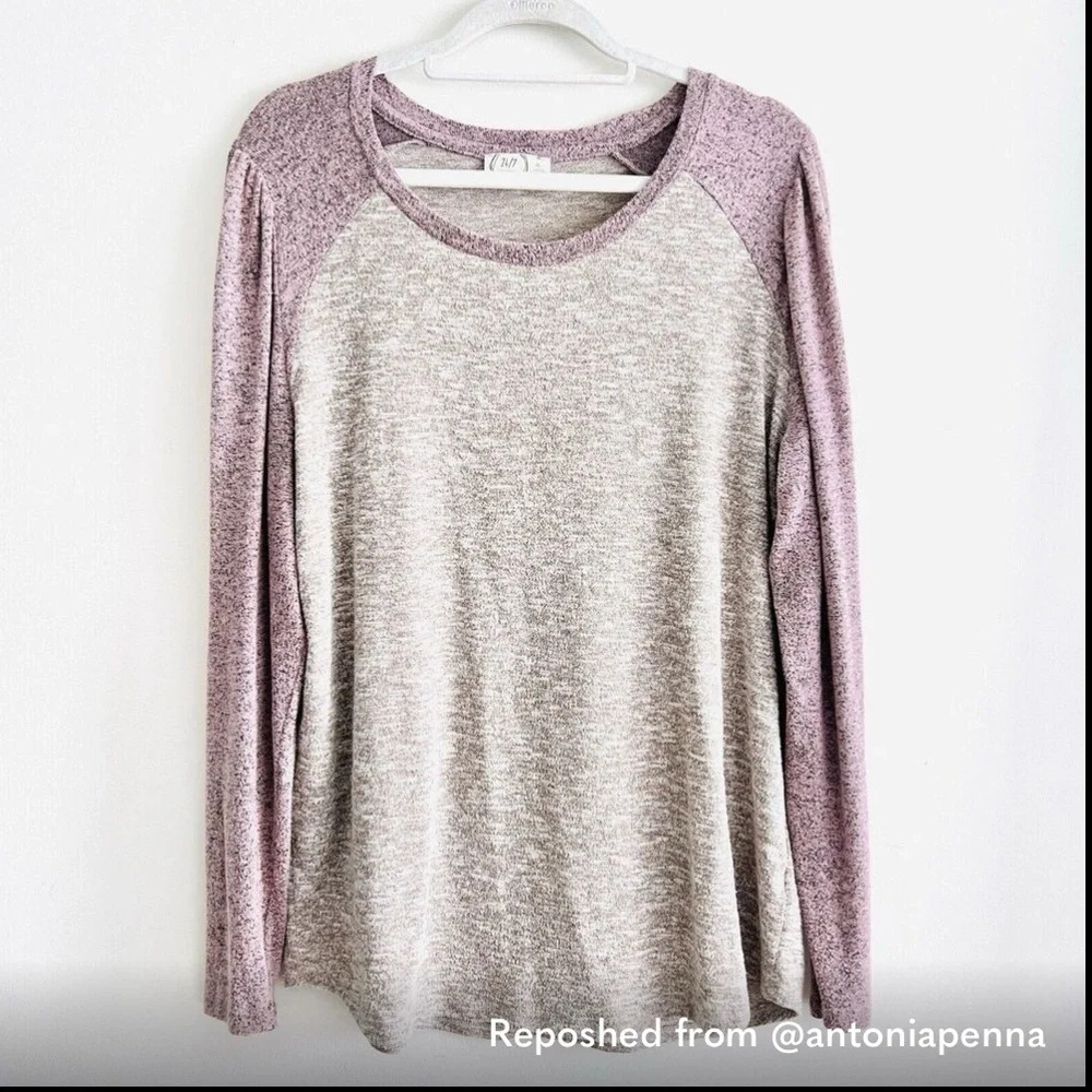 EUC Maurices 24/7 Pink Puff Sleeve Baseball Tee - Picture 13 of 13